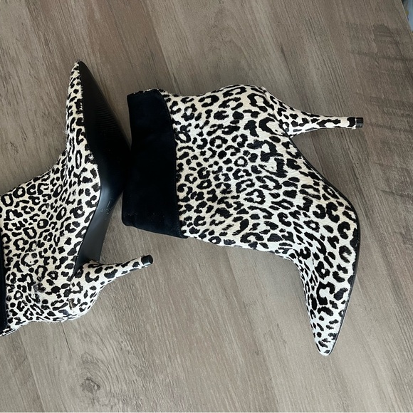 Marc Fisher Ltd. Fifily Snow Leopard Calf Hair Ankle Booties - Picture 6 of 11